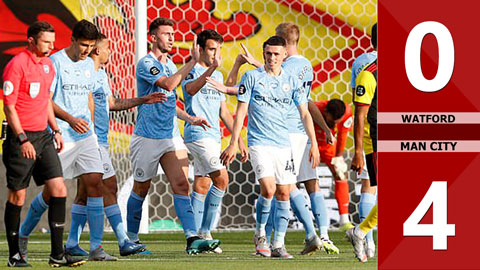 Watford 0-4 Man City: Sterling tỏa sáng, Man City thắng dễ