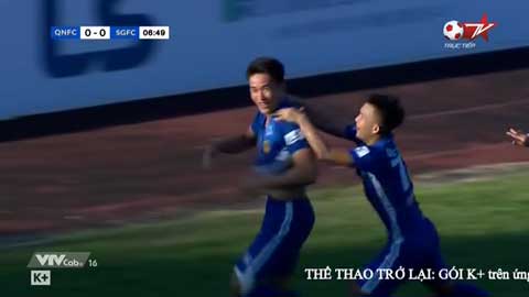 Tấn Sinh (Quảng Nam) bắt vô lê dứt điểm hiểm hóc tung lưới Sài Gòn FC