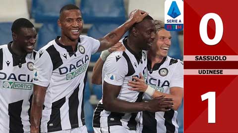 Sassuolo 0-1 Udinese (Vòng 38 Serie A 2019/20)