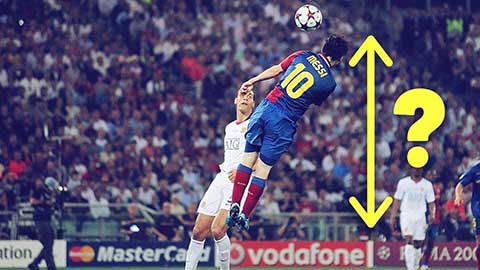 Messi từng bật nhảy bao nhiêu khi ghi bàn vào lưới M.U năm 2009