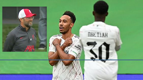 HLV Klopp cười thán phục trước bàn thắng quá đẹp của Aubameyang