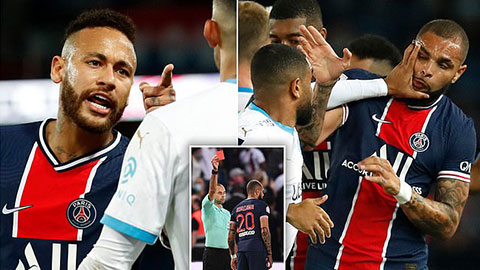 Neymar làm nên cơn mưa thẻ đỏ ở trận đấu PSG-Marseille