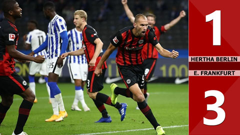 Hertha Berlin 1-3 E. Frankfurt (vòng 2 Bundesliga 2020/21)