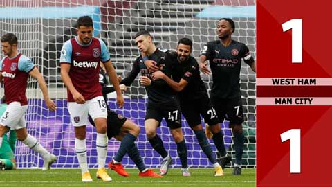 West Ham 1-1 Man City: De Bruyne tái xuất, 1 điểm mang về