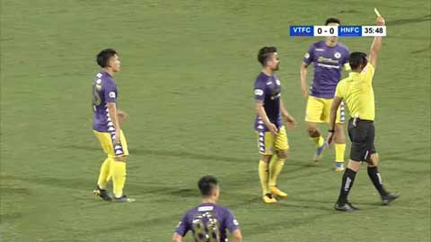 Bùi Tiến Dũng nhận thẻ vàng (Viettel 0-0 Hà Nội)
