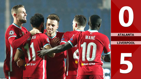 Atalanta 0-5 Liverpool: Jota tỏa sáng, The Kop tạo cơn mưa bàn thắng