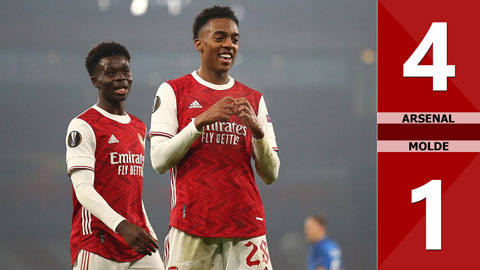 Arsenal 4-1 Molde: Mưa bàn thắng tại Emirates