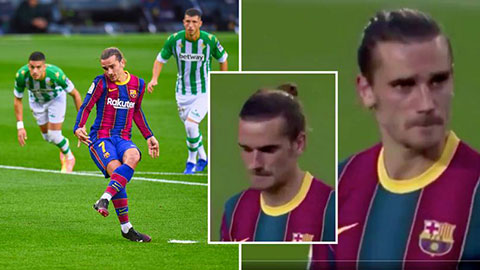 Griezmann như muốn khóc sau khi sút hỏng pen trước Betis