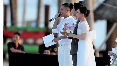 Công Phượng, Viên Minh trao nhau lời thề nguyện ở tiệc cưới Phú Quốc