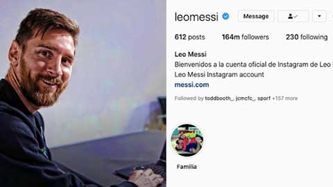 Messi theo dõi Instagram của 4 CLB nào?