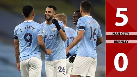 Man City 5-0 Burnley: De Bruyne kiến tạo, Mahrez lên đồng