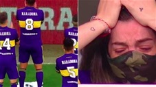 Con gái Maradona bật khóc trên khán đài khi cầu thủ Boca tri ân cha mình