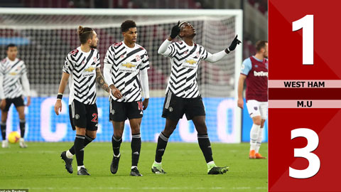 West Ham 1-3 M.U: Lội ngược dòng thành công, Quỷ đỏ chen chân vào Top 4