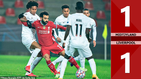  Midtjylland 1-1 Liverpool: Salah thiết lập kỷ lục mới tại Champions League