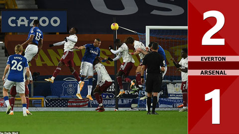 Everton 2-1 Arsenal: Pháo thủ khủng hoảng lớn