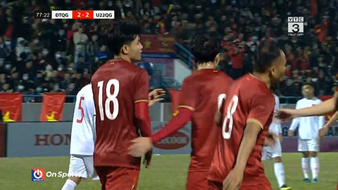 Đức Chinh đá nối ghi bàn đẹp mắt (ĐT Việt Nam 3-2 U22 Việt Nam)