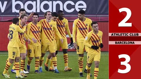 Athletic Bilbao 2-3 Barcelona  (Đá bù vòng 2 La Liga 2020/21)