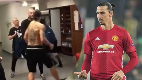 Ibrahimovic đã từng đứng hình vì bị Eric Bailly đá vào người