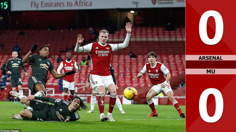 Arsenal vs MU: 0-0, bất phân thắng bại