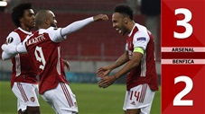 Arsenal vs Benfica: 3-2 (chung cuộc: 4-3), Aubameyang lập cú đúp