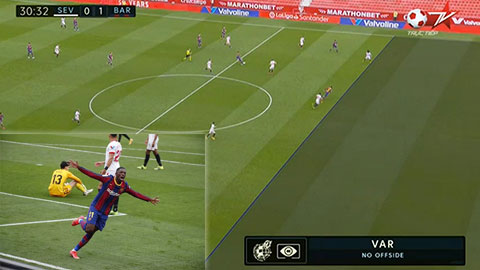 Messi chọc khe cực sắc cho Dembele ghi bàn (Sevilla 0-1 Barcelona)