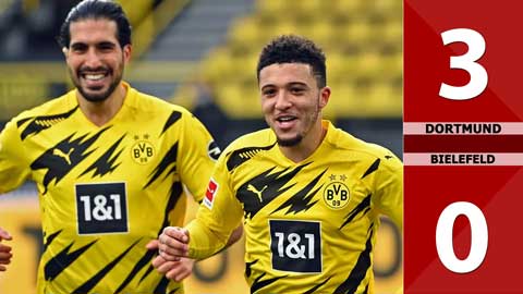  Dortmund vs Bielefeld: 3-0 (Vòng 23 Bundesliga 2020/21)