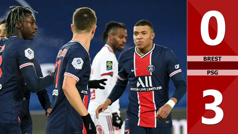 Brest vs PSG: 3-0 (Vòng 1/16 Cúp Quốc gia Pháp 2020/21)