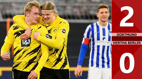 Dortmund vs Hertha Berlin: 2-0 (Vòng 25 Bundesliga 2020/21)