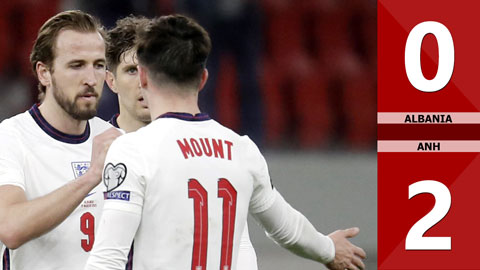 Albania vs Anh: 0-2 (Bảng I vòng loại World Cup 2022)