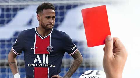 Neymar nhận thẻ vàng thứ 2 và bị đuổi khỏi sân