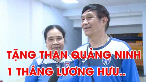 Hai cụ CĐV tặng cầu thủ Than Quảng Ninh...một tháng lương hưu
