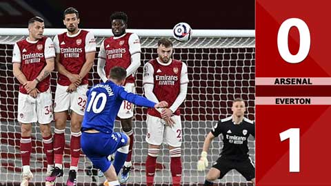 Arsenal vs Everton: 0-1, Pháo thủ thua ngay trên sân nhà