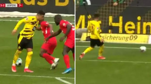 Jadon Sancho điệu đà đánh gót kiến tạo rồi ghi bàn dễ dàng