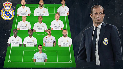 Real Madrid sẽ đá với đội hình nào nếu Allegri thay Zidane