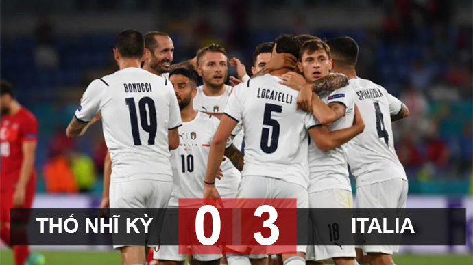 Kết quả Thổ Nhĩ Kỳ 0-3 Italia: Immobile nổ súng giành 3 điểm cho Thiên thanh