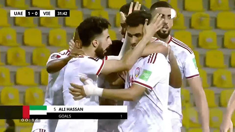 Ali Salmeen ghi bàn mở tỷ số (UAE 1-0 Việt Nam)