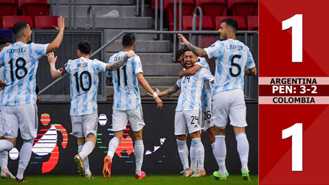 Argentina vs Colombia: 1-1 (luân lưu: 3-2, bán kết Copa America 2021)