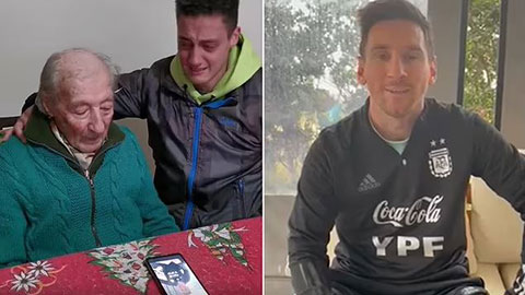Quá xúc động, Messi gọi điện cảm ơn CĐV 100 tuổi