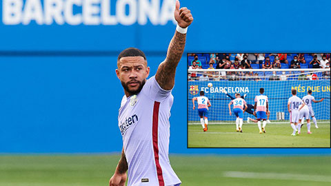 Memphis Depay ghi bàn trong trận ra mắt Barcelona