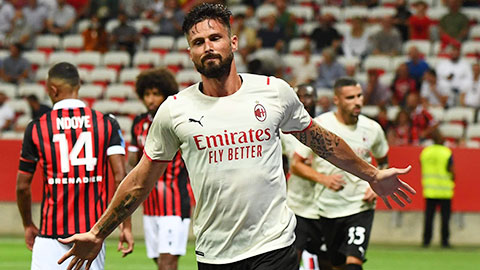 Olivier Giroud ghi bàn thắng đầu tiên trong màu áo AC Milan
