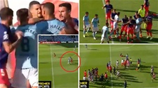 Cầu thủ Atletico và Celta Vigo cùng nhận thẻ đỏ vì Luis Suarez diễn kịch thô thiển