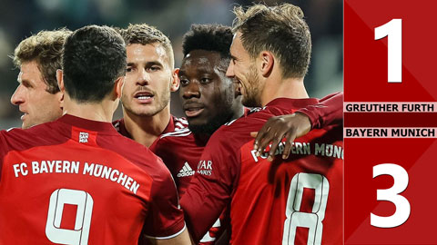 Greuther Furth vs Bayern Munich: 1-3 (Vòng 6 Bundesliga 2021/22)