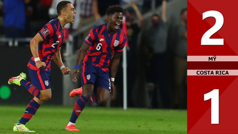 Mỹ vs Costa Rica: 2-1 (Vòng loại World Cup 2022)