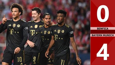 Benfica vs Bayern Munich: 0-4 (Vòng bảng Champions League 2021/22)