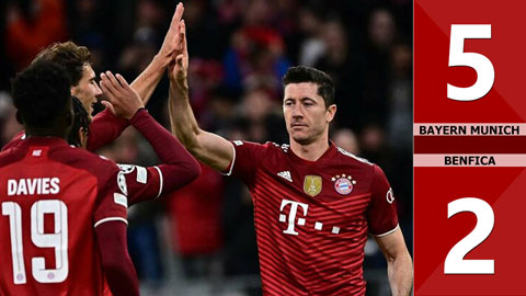 Bayern Munich vs Benfica: 5-2 (Vòng bảng Champions League 2021/22)