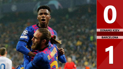 Dinamo Kiev vs Barcelona: 0-1 (Vòng bảng Champions League 2021/22)