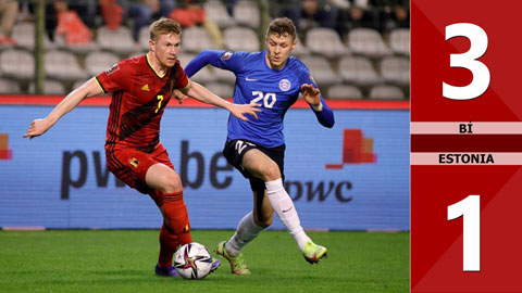 Bỉ vs Estonia: 3-1 (VL World Cup)