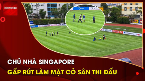 Đột nhập sân đấu chính thức trận Việt Nam vs Lào, cận cảnh chủ nhà gấp rút làm mặt cỏ tại AFF Cup