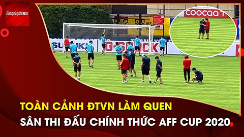 Thầy Park check kĩ từng cm mặt cỏ sân thi đấu AFF Cup, ghi chép liên tục