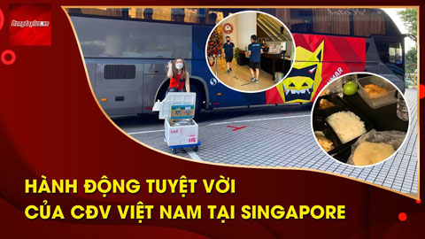 Cận cảnh bữa ăn 'đơn sơ' tại AFF Cup, CĐV Việt Nam tại Sing nấu cháo cá tẩm bổ, tiếp tế cho ĐT Việt Nam